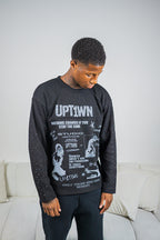 UPT1WN "STAY THE SAME" Long Sleeve Waffle Tee - Black
