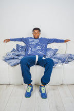UPT1WN "STAY THE SAME" Long Sleeve Waffle Tee - Midnight Navy