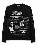 UPT1WN "STAY THE SAME" Long Sleeve Waffle Tee - Black